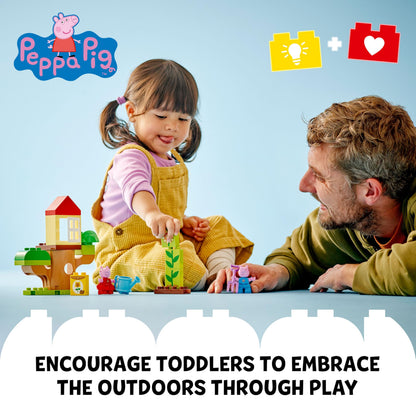 LEGO DUPLO Peppa Pig Garden and Tree House Toy for 2+ Year Old Toddlers, Girls & Boys - Fine Motor Skills Toys with 2 Figures, Flower Bricks and Accessories - 10431