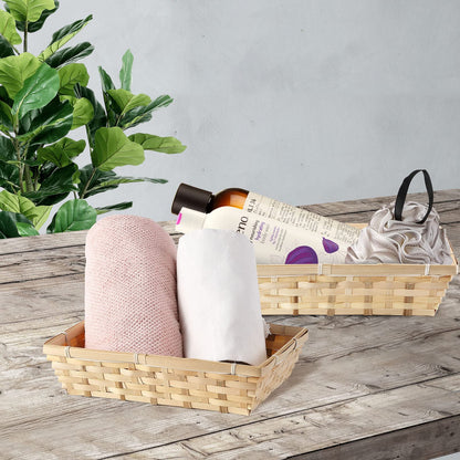 10 pcs Natural Bamboo Basket Gift Hampers Retail Display Home Organizer (Medium)