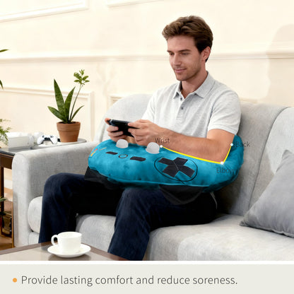 Moginno Gaming Pillow, Lap Desk Reading Pillow for Adults Teens, Arm Support Pillow for Sitting in Bed Sofa, Playing Steam Deck/Switch/Xbox/PS5, Gamer Gifts for Men Teenage Boy, Blue