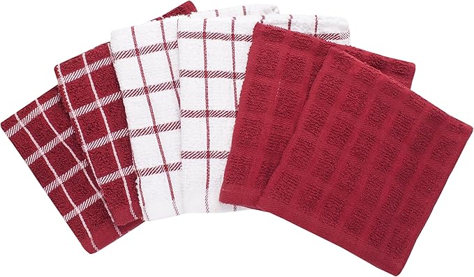 Ritz Terry Check Dish Cloth Set: Highly Absorbent & Super Soft