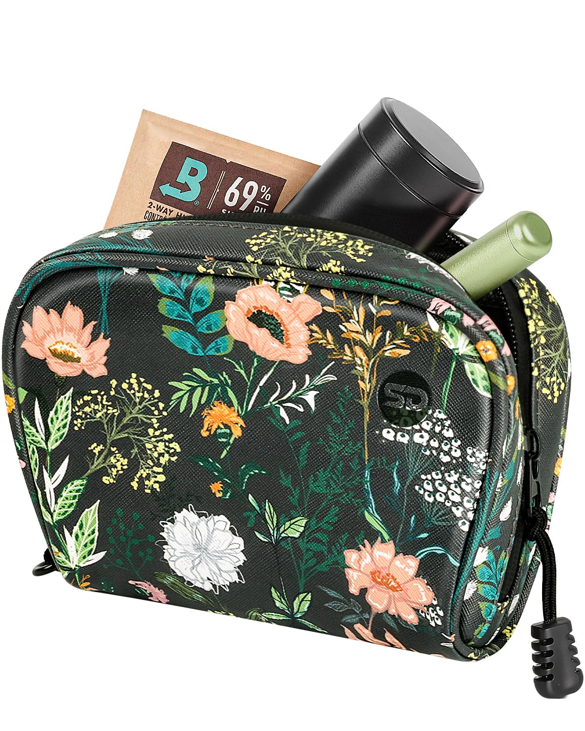 SafeDelux Smell Proof Bag, 6.7"x4.7" Smell Proof Container with Activated Carbon Fiber Liner, Odorless Airtight Travel Organizer & Stylish Gifts for Women (Green-2)