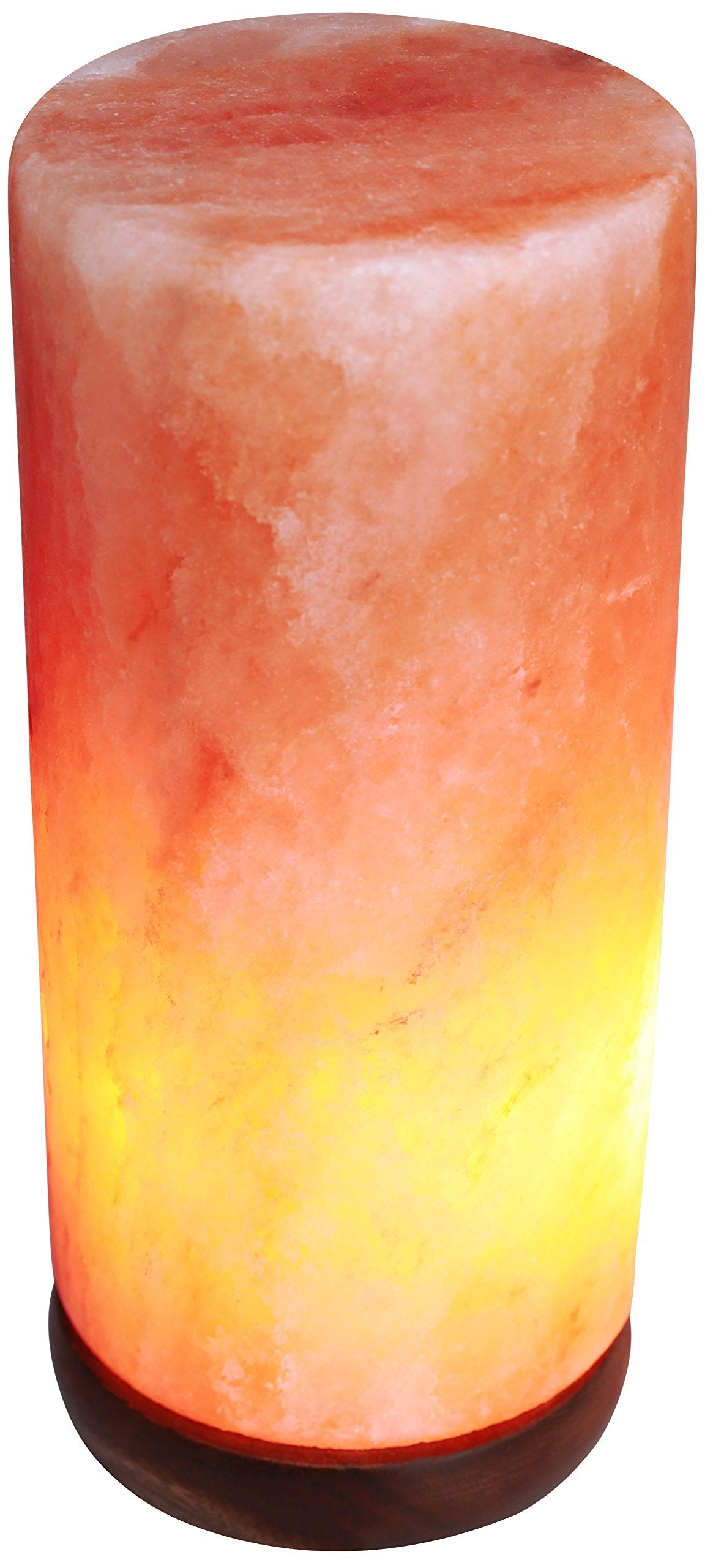 DeluxeComfort Himalayan Rock Salt Cylinder Lamp, 9 Inches Tall - Soft Calm Light - Table Lamp, Orange Hue