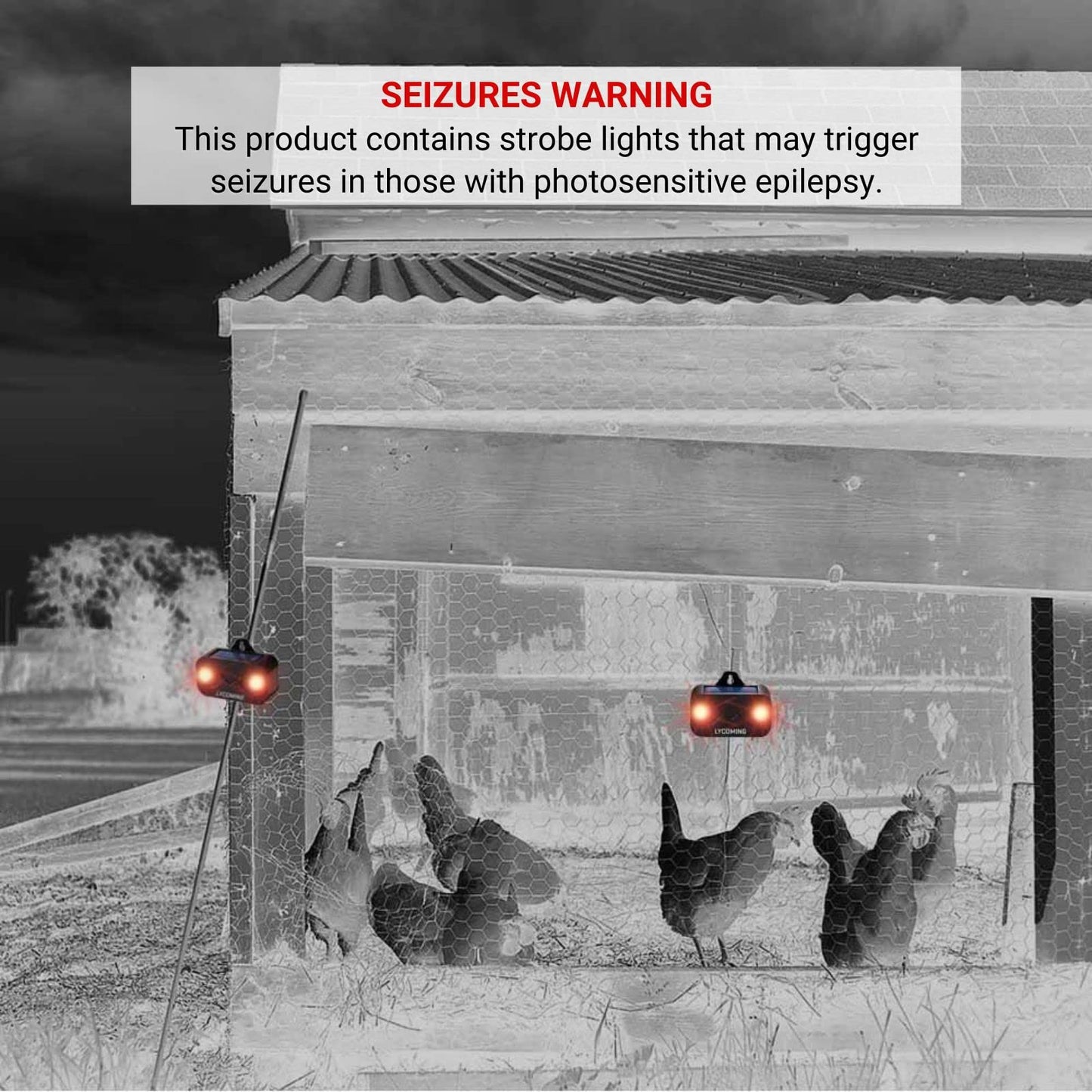 Lycoming Nocturnal Animals Coyote Deterrent Skunk Raccoon Deer Repellent Devices Solar Predator Control with Red LED Strobe Lights for Outdoor Yard Garden 8 Pack