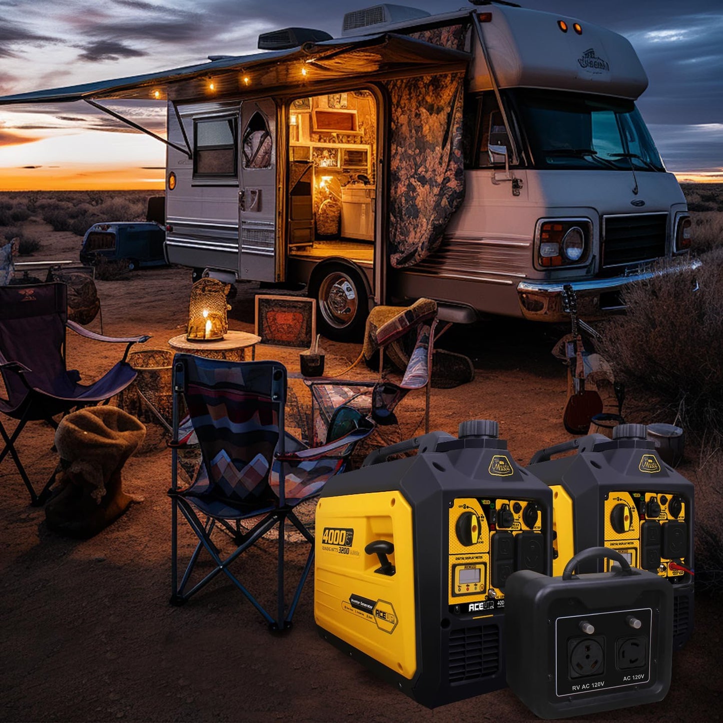 Aceup Energy 4000 Watt Portable Inverter Generator 149cc, Super Quiet Gas Generator for Home, RV-Ready, EPA Compliant ideal for Father's Day
