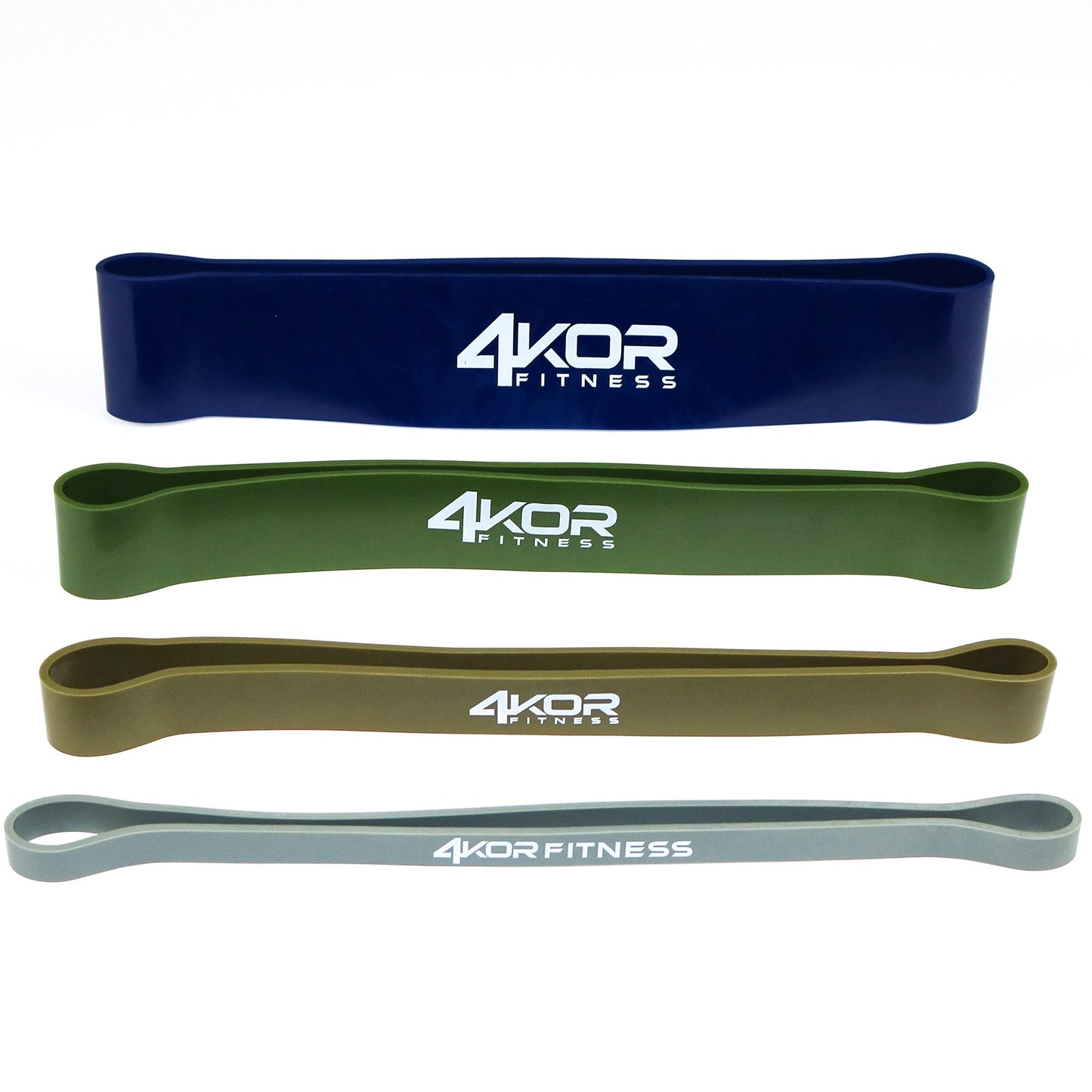 Extra Thick Exercise Resistance Bands - Set of 4 Loop Bands by 4KOR Fitness (15 to 60 lbs)
