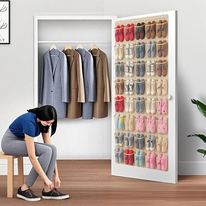 40-Pocket Over the Door Shoe Organizer