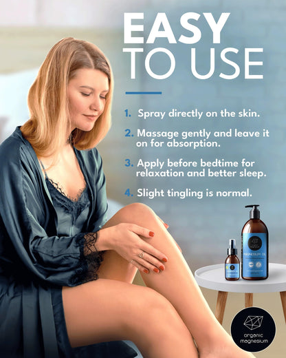 Magnesium Spray for Sleep 1000ml + 100ml - 100% Natural & Ultra Pure Magnesium Oil | Topical Organic Magnesium Foot Spray for Restless Legs & Muscle Cramp Relief | Liquid Mg Chloride Oil