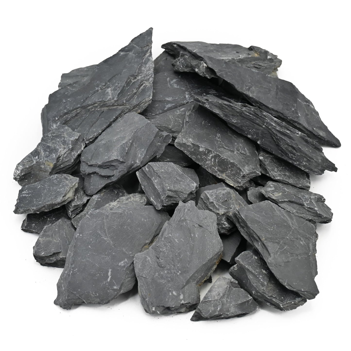 Unocho Natural Slate Stone Reptile Basking Platform Rocks 20lb Tortoise Habitat Flat Rocks for Aquarium Amphibian Vivariums Paludarium Garden Landscaping and Model Railroad(2-8 inches)