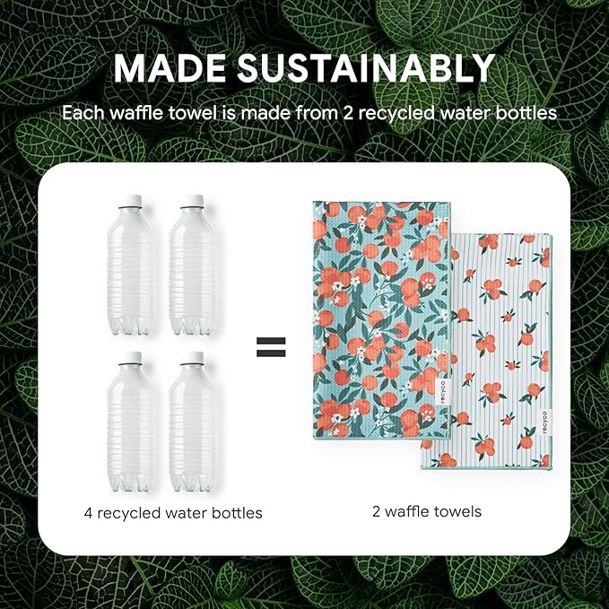 RECYCO Waffle Kitchen Towel Set of 2