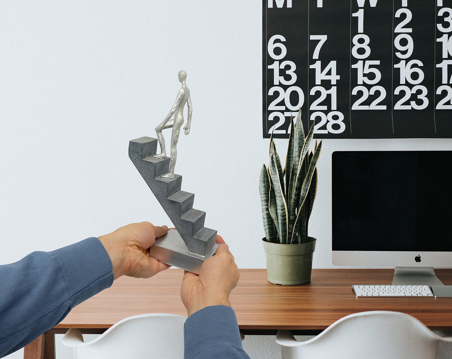 Vaudagio Modern Home Decor 'Top of The Rock' - Abstract Sculpture 11" as Motivation - Desk Decor Figure Made of Marble Resin - Aesthetic Statue for Living Room & Office décor as a Gift