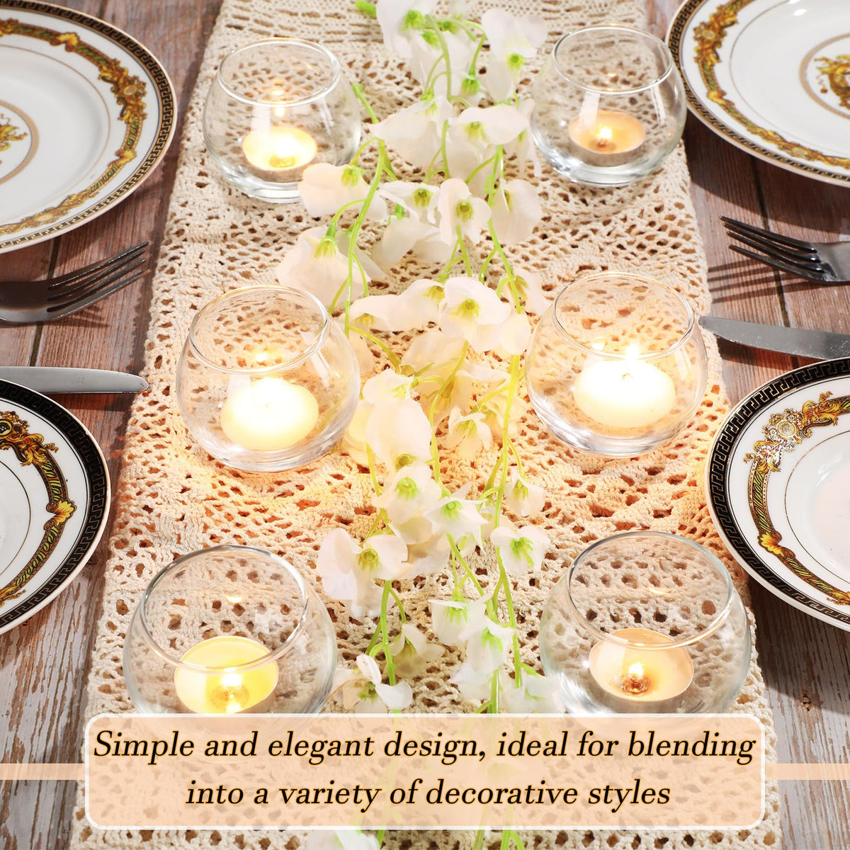 Ziliny 48 Pcs Clear Glass Votive Candle Holders Bulk Tealight Candle Holders Wedding Table Centerpiece Decor Vase for Wedding Bridal Shower Party Decoration