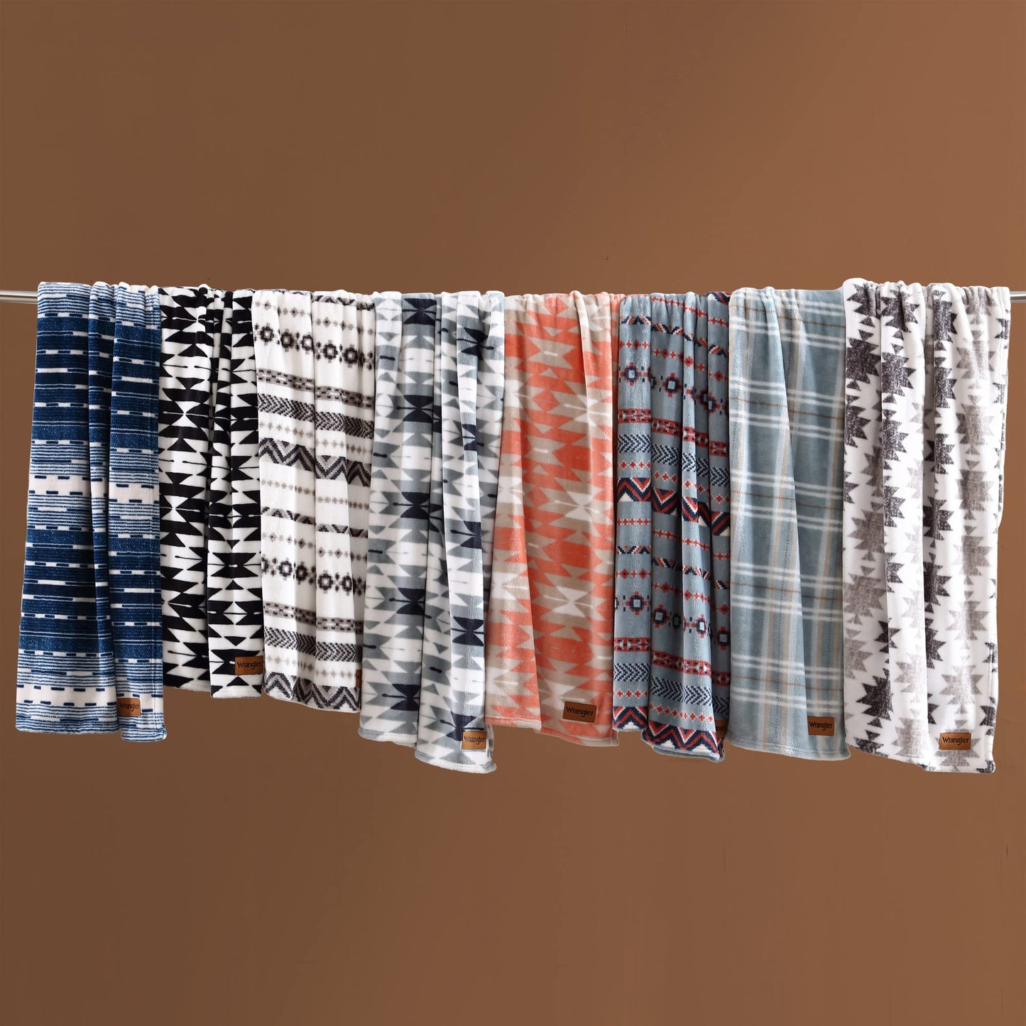 Wrangler - Blanket, Super Soft Plush Bedding, Yellowstone Inspired Throw Blanket for Couch or Bed (Navajo Khaki, 50" x 70")