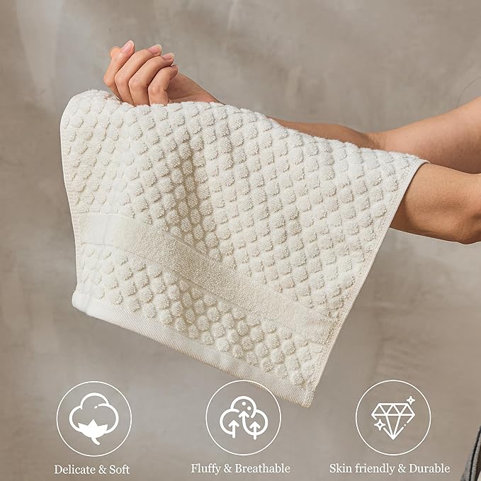 Simple&Opulence 6 Piece Luxury Towel Set, 100% Cotton Bathroom Towels