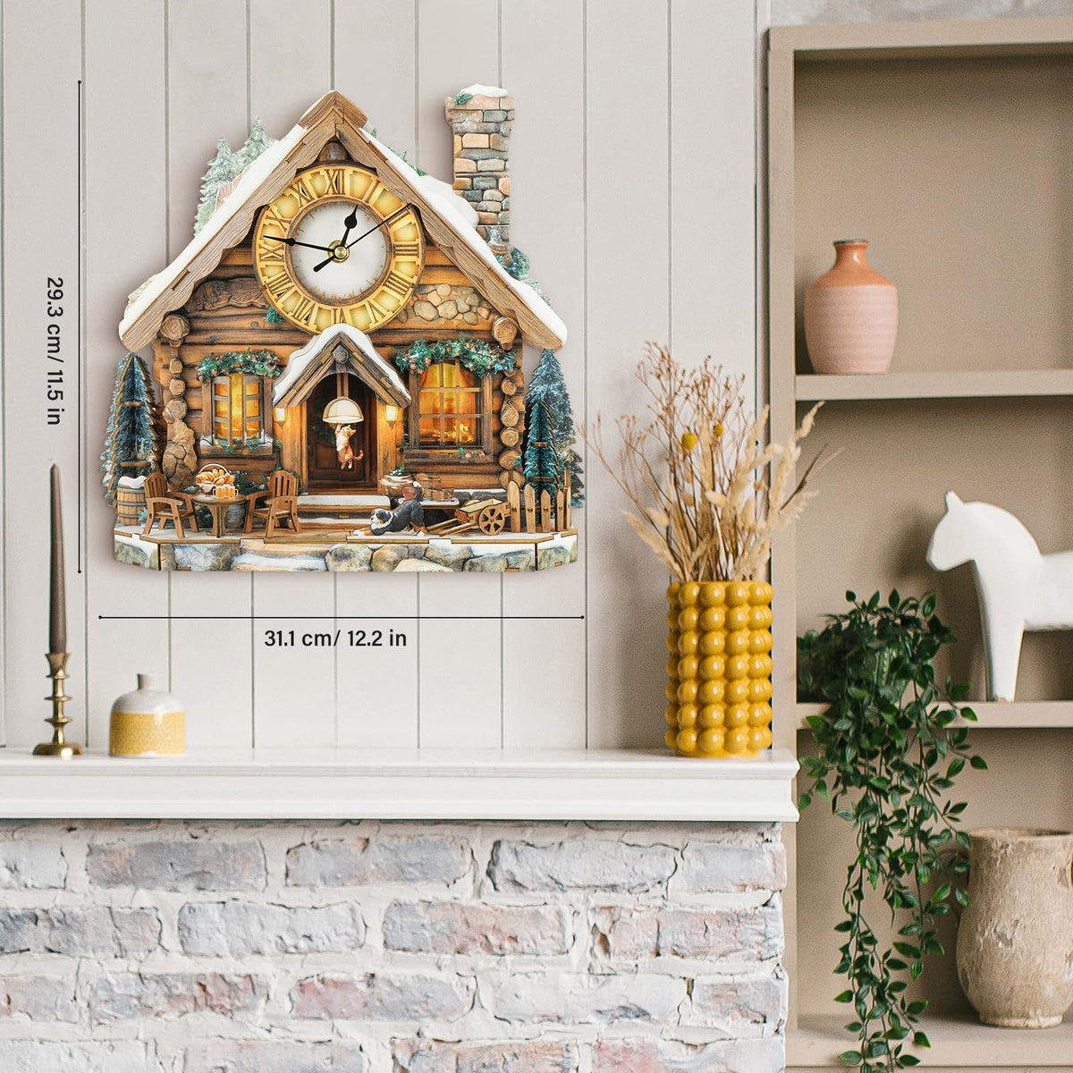 wudhank 3D Puzzle for Adults Clock - Swiss Chalet Design Model Kit-Mechanical DIY Pendulum Clock with Roman Numerals-Desk Home Office Decor Personalized Gift for DIY Lovers