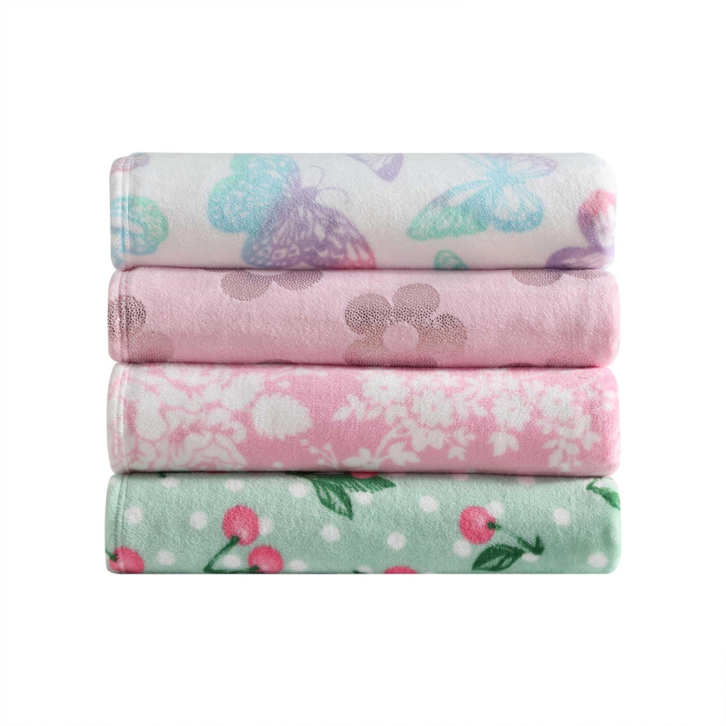 Betsey Johnson - Blanket, Buttery-Soft Throw Blanket for Couch or Bed, Boldly Plush & Oversized Bedding (Butterfly Rainbow Purple, 50" x 70")