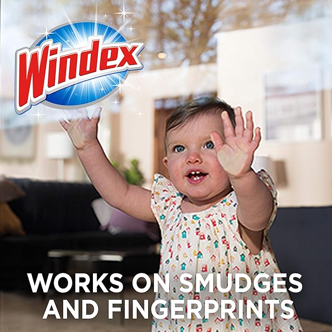 Windex Wipes Glass Cleaning, Pre-Moistened Glass and Surface Wipes to Clean