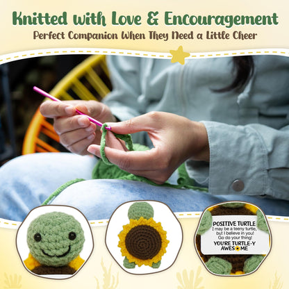 OASSIE Turtle Gifts for Women - Mini Handmade Positive Turtle Crochet Animals, Birthday Relaxation Graduation Gifts for Teen Girls Boys Daughter Mom Sister Friend Teacher Nurse Women