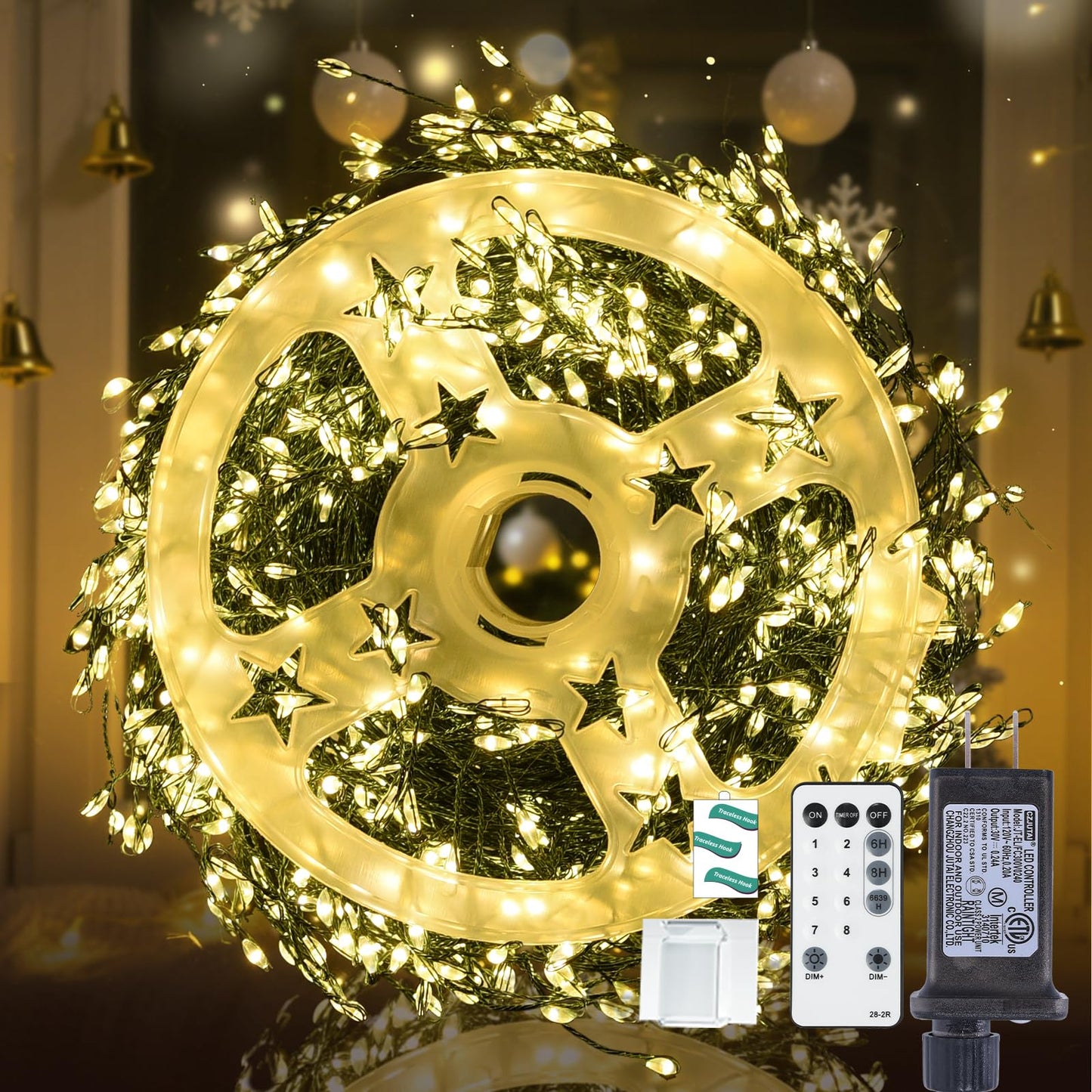 Dailyart Fairy Lights Plug in, 1000 Led Fairy Lights with Remote 75Ft Warm Light with Timer Long Twinkle Light Waterproof String Light for Bedroom Outdoor Indoor Decorative,Green Wire