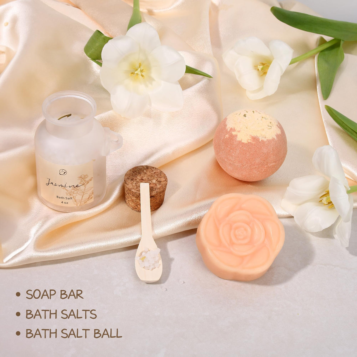 EXTALOW Spa Gifts for Women Mothers Day Gifts Jasmine Bath Gift Baskets Relaxing Self Care Gift for Mom Girlfriend Sister Wife Auntie Home Bath Care Package Thank You Birthday Gift Friendship