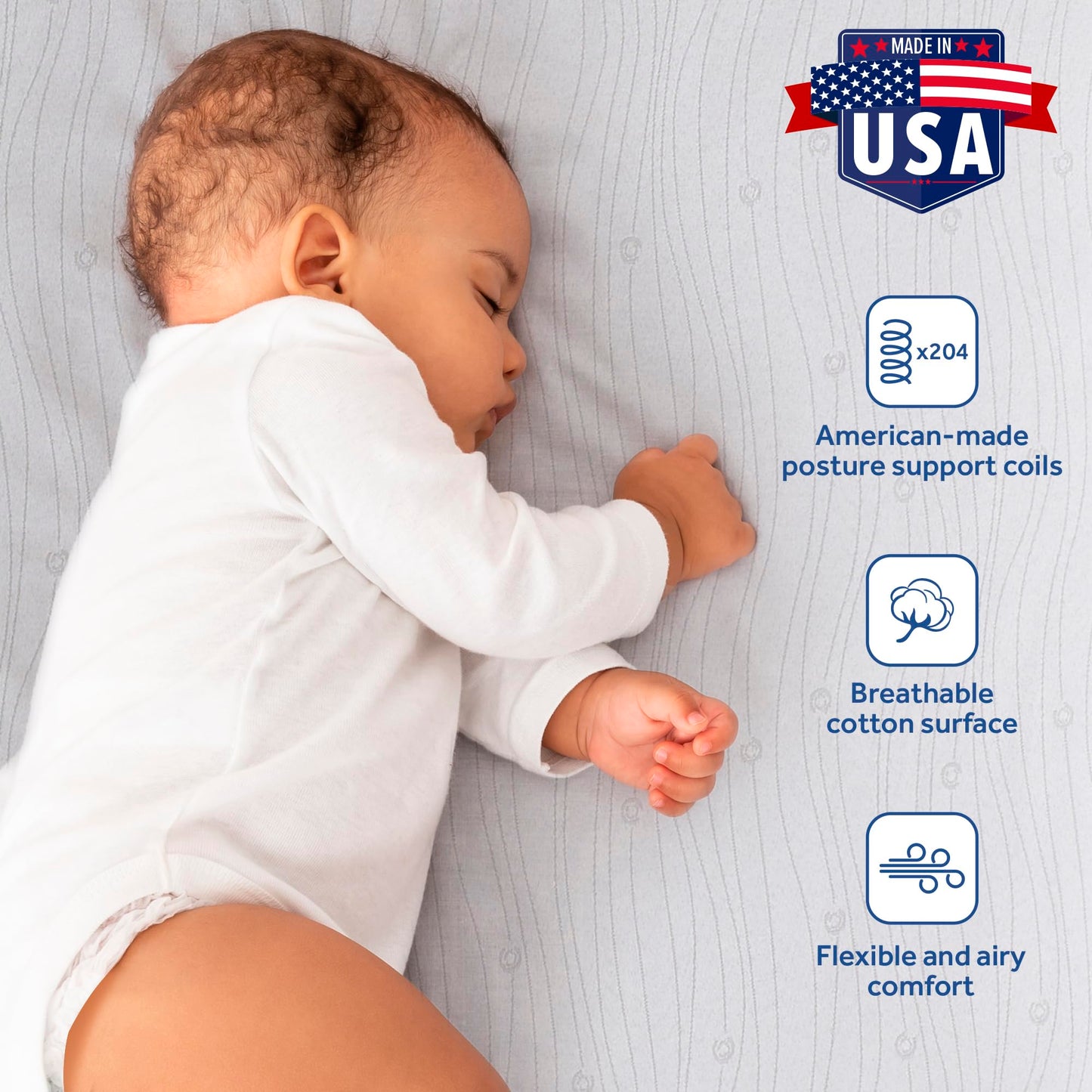 Sealy Baby Flex Cool 2 Stage Crib Mattress and Toddler Bed Mattress, Breathable Hybrid Coil Design, Waterproof Cotton Surface, GREENGUARD GOLD Certified, Standard 52x28 Size