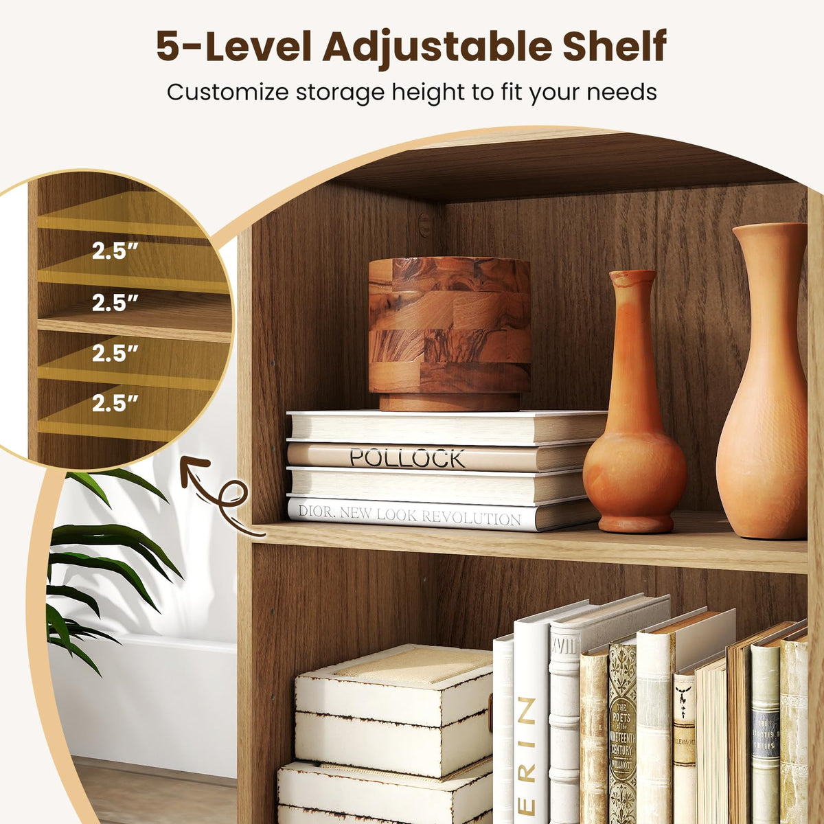 Giantex 2-Cube Bookshelf, 2-Layer Storage Shelf Bookcase w/Large-Capacity Open Storage Space for Living Room Bedroom Study Office, Multi-Functional Furniture Display Cabinet, Natural