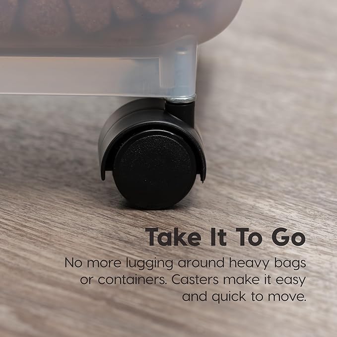 IRIS USA Airtight Dog Food Storage Container, WeatherPro, Removable Wheels