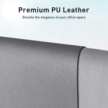 Leather Desk Pad Protector,Mouse Pad,Office Desk Mat, Non-Slip PU Leather Desk Blotter,Laptop Desk Pad,Waterproof Desk Writing Pad for Office and Home (80cmx40cm, Light Grey)