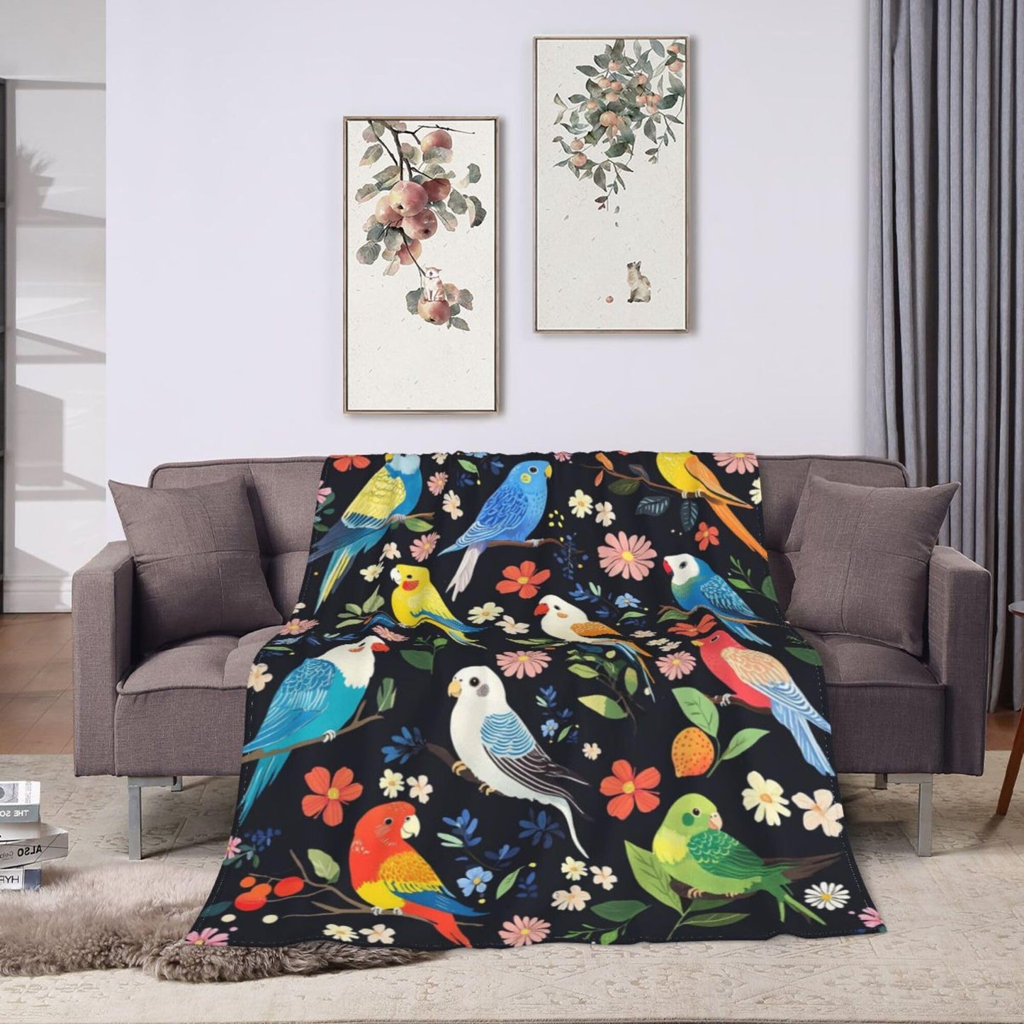 Cockatiel Blanket Cockatiel Parrot Bird Fleece Throw Blanket Super Soft Fuzzy Plush Cozy Warm Parrot Decor Stuffed Bedding Blankets Gift for Boys Girls Men Women Kids & Adult 50"x40"