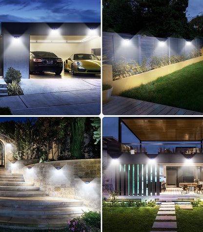 Solar Security Lights Outdoor Garden: 248 LED Solar Powered Outside Light 3 Modes Motion Sensor and 270°Wide Angle IP65 Waterproof Solar Power Wall Lighting For Fence Flood Door Garage Yard 4 Pack