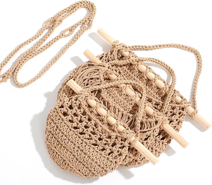 3 Tier Hanging Fruit Basket, Wall Hanging Vegetable Fruit Baskets Cotton Woven
