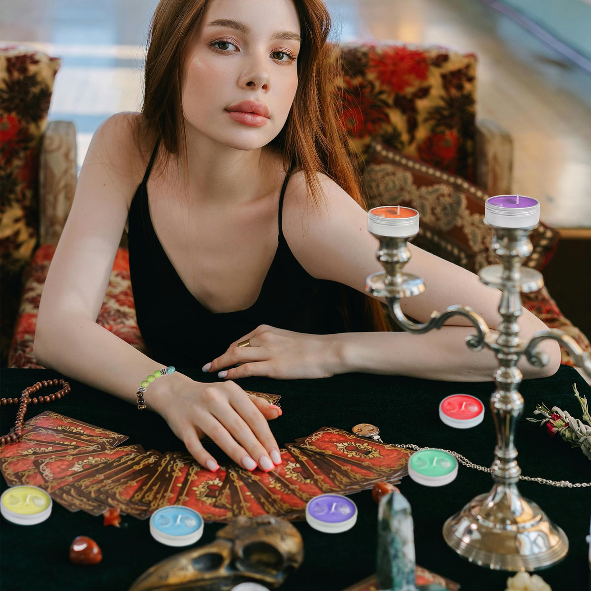 Seven Chakra Candles Luxury Gift Set with Healing Crystals & Bracelet – Hand-Poured Scented Candles for Meditation, Stress Relief, and Positive Energy | Perfect for Yoga, Reiki & Aromatherapy