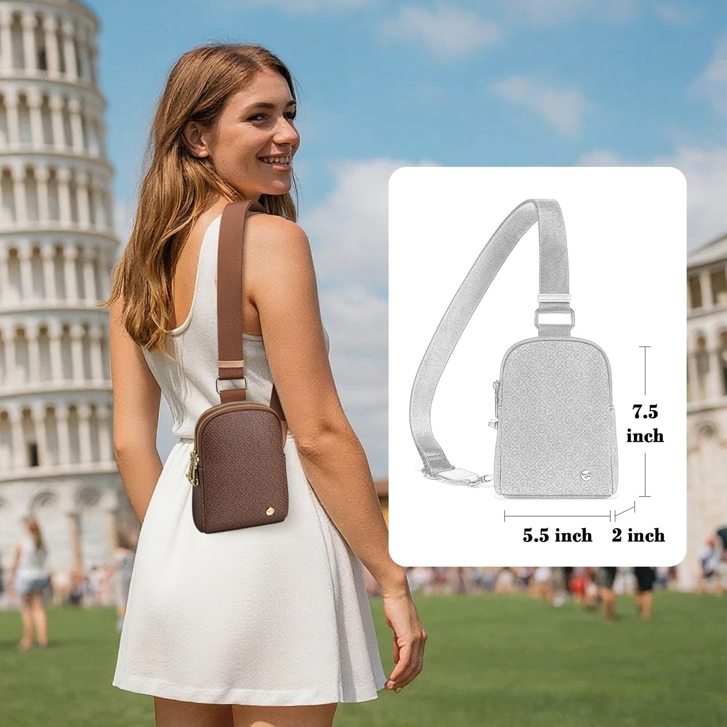 INICAT Anti Theft Crossbody Bags for Women Travel Small Sling Bags Cross Body Bag Purses for Woman