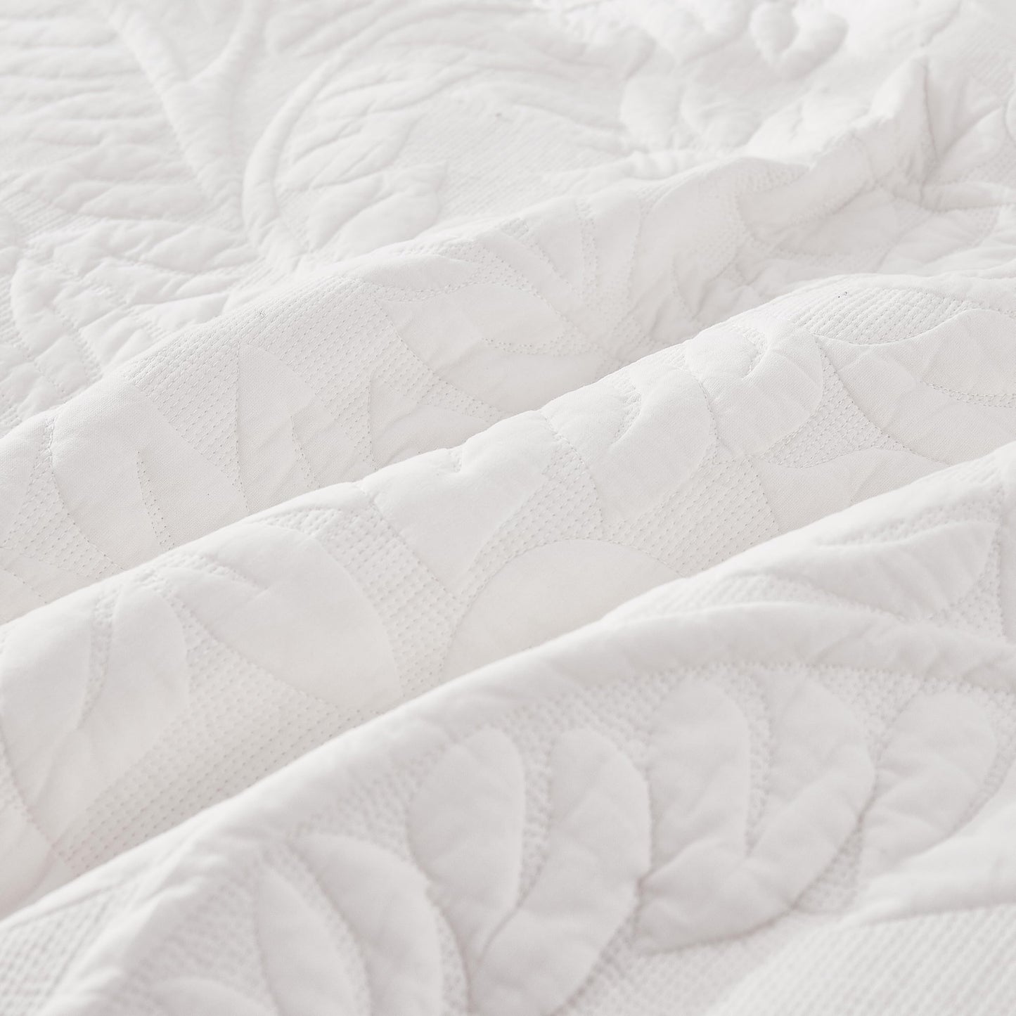 MarCielo 3-Piece 100% Cotton Oversized Bedspread Lightweight Quilt Coverlet Embroidery Farmhouse Bedding Set T0 (Bright White, Oversized King (118"x106"))