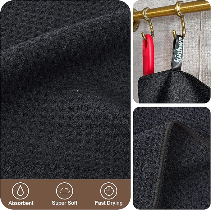 KinHwa Kitchen Washcloths for Dishes Absorbent Microfiber Dish Cloths Quick Dry