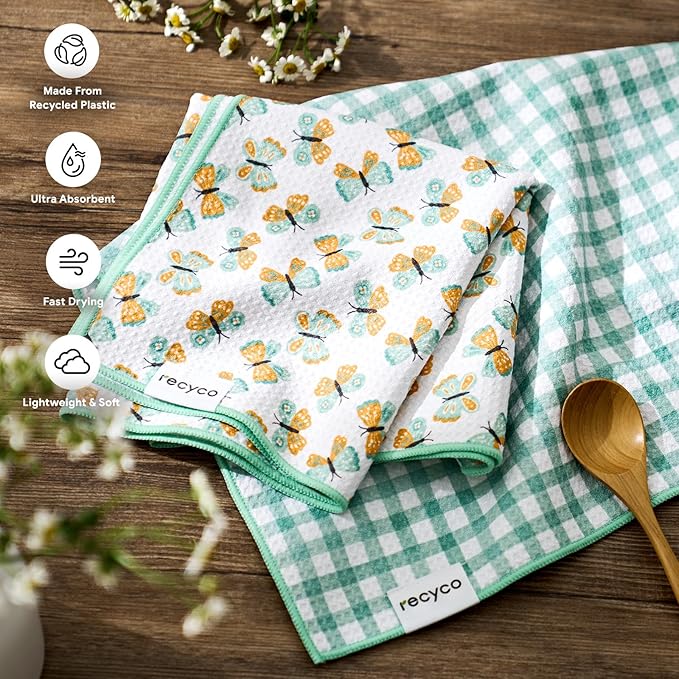 RECYCO Waffle Kitchen Towel Set of 2