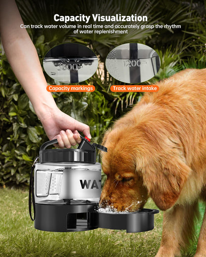 Portable Dog Water Bottle Bowl - 1600ml Travel Water Bowl Dispenser for Dogs Leak Proof, Suitable for Large Pet Drinking, A Must Have for Outdoor, Camping, Walking, Beach, Hunting, and Other Scenes