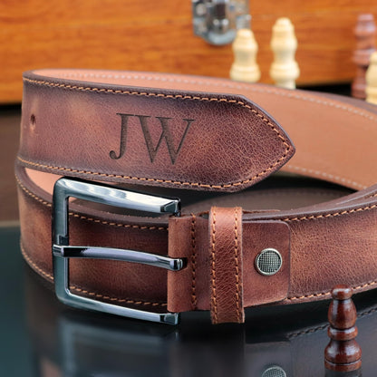 Eagle Epic Custom 100% Genuine Leather Belt for Mens Valentine's Day Gift, Handmade Personalized Engraved Classic Casual Leather Belt, Leather for Your Valentine, Anniversary, Him Men Customized Gifts