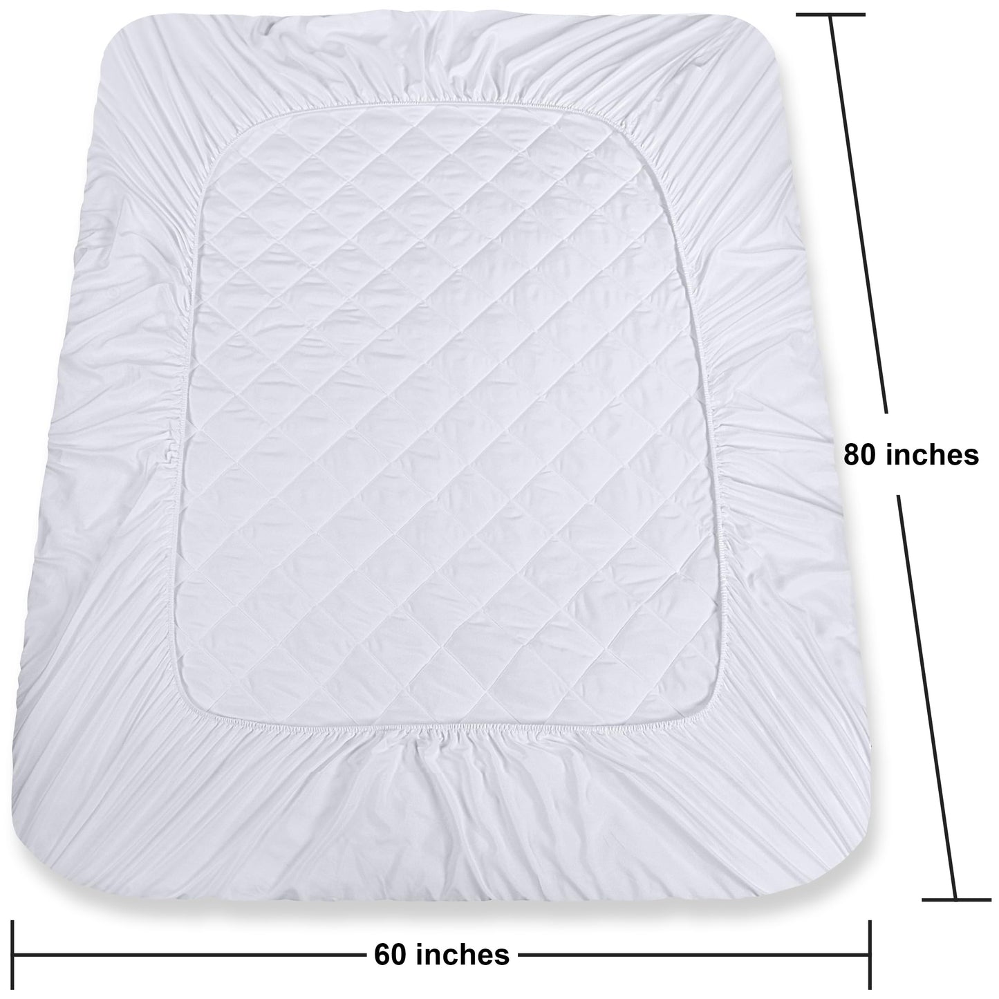 Quilted Fitted Mattress Pad, Queen Mattress Protector Topper with Deep Pocket Stretches up to 16 Inches, Machine Washable Mattress Cover by Utopia Bedding (White)
