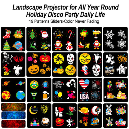 Brighter Christmas Projector Lights Outdoor,2025 Upgrade Holiday Projectors with 19HD Slides (Ocean Wave & Patterns), Weatherproof Christmas,Halloween Projector,Christmas Decorations for Light Show