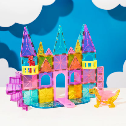 Magna-Tiles Castle DLX 48-Piece Magnetic Construction Set, The Original Magnetic Building Brand, 2.76 in x 17 in x 12 in