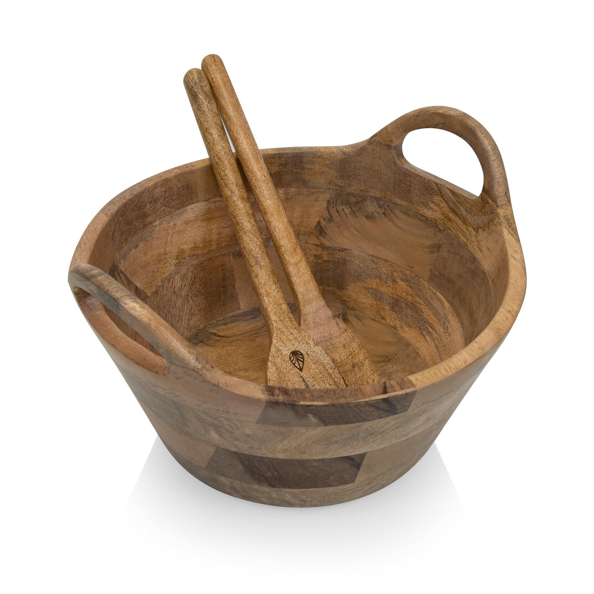 PICNIC TIME Ciotola Serving Bowl, Salad Bowl, Wooden Mixing Bowl, (Mango Wood)