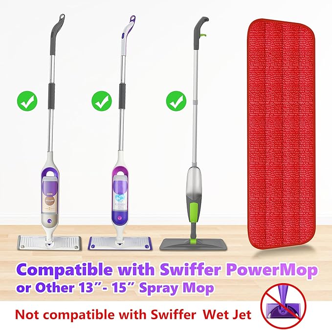 6 Pack Reusable Mop Pads Compatible
