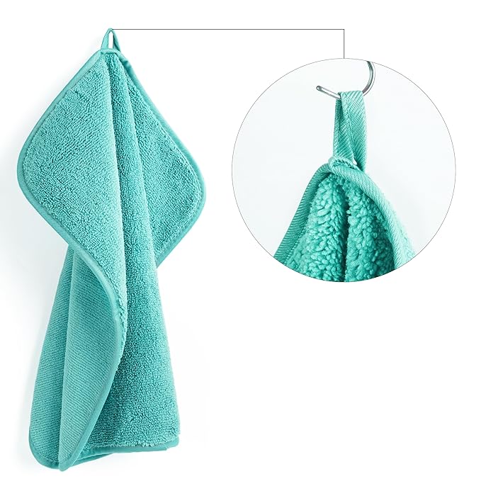 POLYTE Premium Lint Free Microfiber Washcloth Face Towel, 13 x 13 in