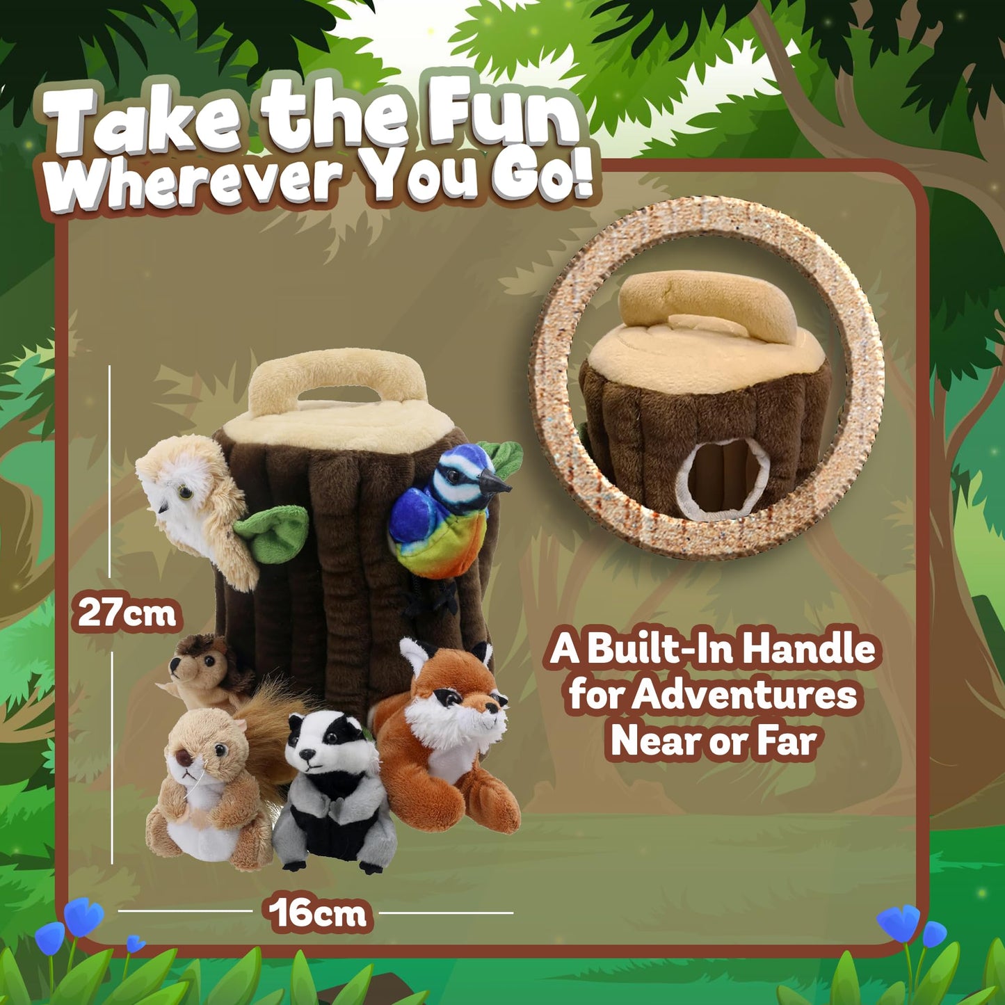 The Puppet Company Hideaway Tree House – Soft Plush Finger Puppets for Toddlers and Babies – Interactive Toy Set for Storytelling, Learning, Imagination, Roleplay and Fun Games