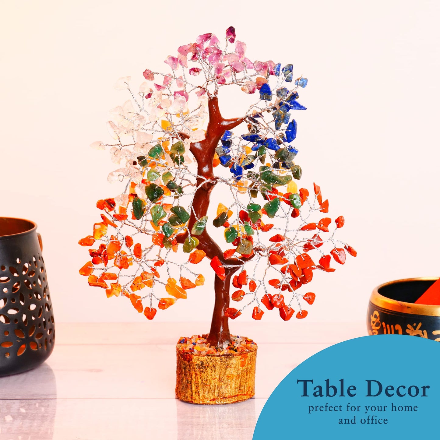 Seven Chakra Crystal Tree for Positive Energy - Feng Shui Tree of Life Decor - Good Luck Gifts - Crystals and Stones - Spiritual Items - Housewarming Gifts for Women