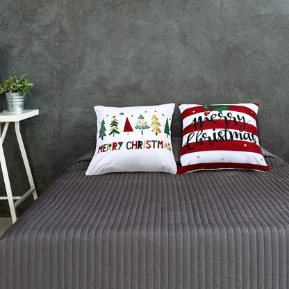 Boao 6 Pcs 18 x 18 Inch Christmas Pillow Cover Merry Christmas Red Throw Cushion Covers Xmas Tree Reindeer Star Pillow Case for Holiday Party Home Living Room Couch Outdoor Front Porch Decoration