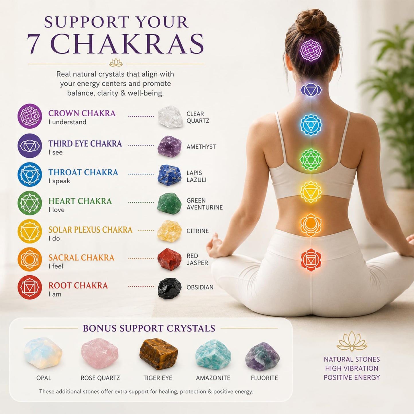 12Pcs Natural Crystals and Healing Stones Kit for Chakra Balance, Reiki, Meditation, Anxiety Relief, Crystal Decor & Thoughtful Crystal Gifts (12 Piece Crystal)