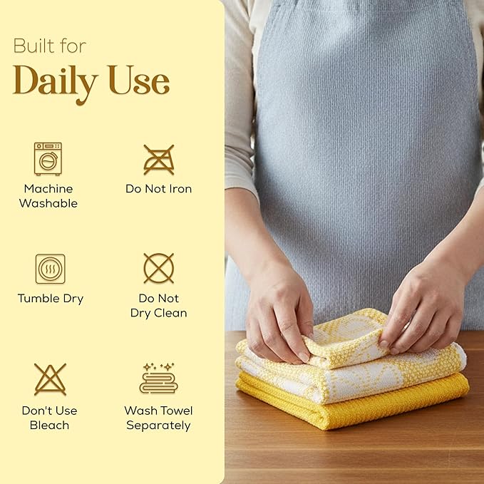 MosJos Kitchen Towels Set of 4 Premium Hand Towels 18 x 28 Inch Large Tea Towels