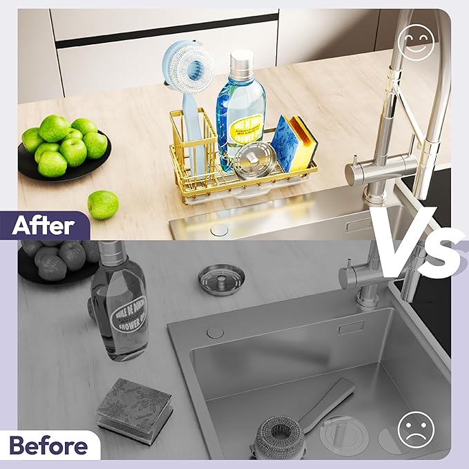 SWTYMIKI Sink Caddy Kitchen Sink Organizer