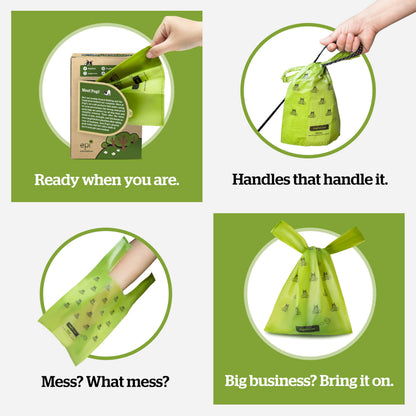 Pogi’s Dog Poo Bags with Handles – Extra Thick, Leak-Proof, Large, Fresh Scented, 300-Count